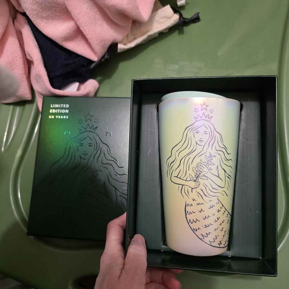 Starbucks Iridescent Pastel Siren Travel Tumbler - Green Box